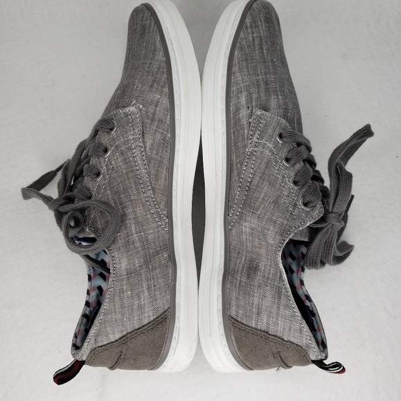 Ben Sherman Mens Gray Linen Look Lace Up Sneakers Sz 8 - Picture 6 of 10